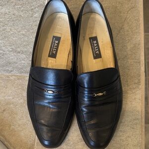 Bally flats Authentic Bally shoes Classic Black Leather Bally Loafers size 8 M